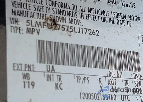 2005 Lincoln Navigator z USA, uszkodzony, nr VIN 5LMFU27575LJ17262